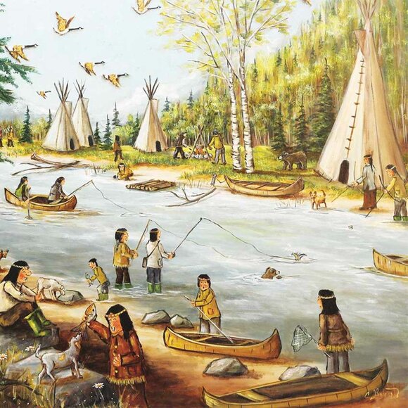New sealed Trefl 1000pcs Adult Puzzle -He's Laughing Canadian First Nation - Picture 3 of 16